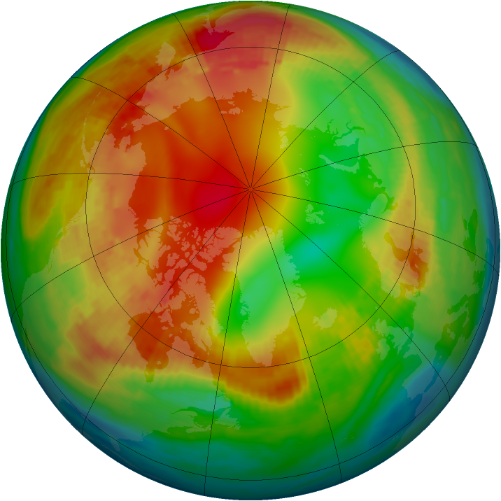 Arctic ozone map for 01 February 2001